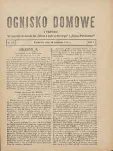 Ognisko Domowe: bezpłatny dodatek do "Głosu Leszczyńskiego" i „Głosu Polskiego” 1929.04.28 R.5 Nr17