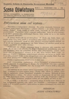 Scena Oświatowa: drobne urozmaicenia na przedstawienia, zebrania, wycieczki oraz obozy KSM: bezpłatny dodatek do Kierownika Stowarzyszeń Młodzieży R.I Nr