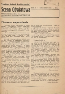 Scena Oświatowa: drobne urozmaicenia na przedstawienia, zebrania, wycieczki oraz obozy KSM: bezpłatny dodatek do Kierownika Stowarzyszeń Młodzieży 1934. R.1 Nr