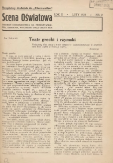 Scena Oświatowa: drobne urozmaicenia na przedstawienia, zebrania, wycieczki oraz obozy KSM: bezpłatny dodatek do Kierownika Stowarzyszeń Młodzieży 1935.02 R.2 Nr2