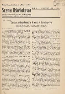 Scena Oświatowa: drobne urozmaicenia na przedstawienia, zebrania, wycieczki oraz obozy KSM: bezpłatny dodatek do Kierownika Stowarzyszeń Młodzieży 1935.04 R.2 Nr4