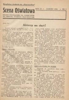 Scena Oświatowa: drobne urozmaicenia na przedstawienia, zebrania, wycieczki oraz obozy KSM: bezpłatny dodatek do Kierownika Stowarzyszeń Młodzieży 1936. R.3 Nr3