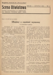 Scena Oświatowa: drobne urozmaicenia na przedstawienia, zebrania, wycieczki oraz obozy KSM: bezpłatny dodatek do Kierownika Stowarzyszeń Młodzieży 1936. R.3 Nr10
