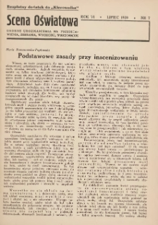 Scena Oświatowa: drobne urozmaicenia na przedstawienia, zebrania, wycieczki oraz obozy KSM: bezpłatny dodatek do Kierownika Stowarzyszeń Młodzieży 1939. R.6 Nr7
