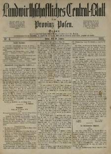 Landwirthschaftliches Central-Blatt f&uuml;r die Provinz Posen. 1874.01.24 Jg.2 Nr.4