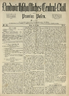Landwirthschaftliches Central-Blatt für die Provinz Posen. 1874.06.06 Jg.2 Nr.23