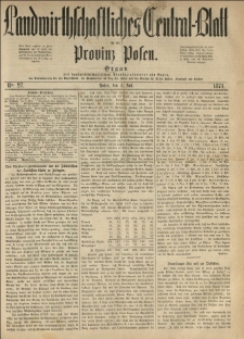 Landwirthschaftliches Central-Blatt für die Provinz Posen. 1874.07.04 Jg.2 Nr.27