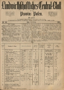 Landwirthschaftliches Central-Blatt für die Provinz Posen. 1874.07.11 Jg.2 Nr.28