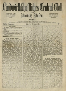 Landwirthschaftliches Central-Blatt f&uuml;r die Provinz Posen. 1875.01.23 Jg.3 Nr.4
