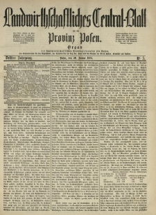 Landwirthschaftliches Central-Blatt f&uuml;r die Provinz Posen. 1875.01.30 Jg.3 Nr.5