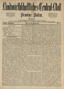 Landwirthschaftliches Central-Blatt f&uuml;r die Provinz Posen. 1875.02.13 Jg.3 Nr.7