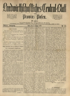 Landwirthschaftliches Central-Blatt für die Provinz Posen. 1875.08.21 Jg.3 Nr.34