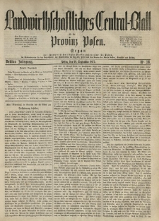 Landwirthschaftliches Central-Blatt für die Provinz Posen. 1875.09.18 Jg.3 Nr.38