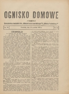 Ognisko Domowe: bezpłatny dodatek do "Głosu Leszczyńskiego" i „Głosu Polskiego” 1930.09.28 R.6 Nr39