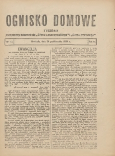 Ognisko Domowe: bezpłatny dodatek do "Głosu Leszczyńskiego" i „Głosu Polskiego” 1930.10.26 R.6 Nr43