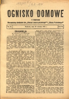 Ognisko Domowe: bezpłatny dodatek do "Głosu Leszczyńskiego" i „Głosu Polskiego” 1931.04.19 R.7 Nr16