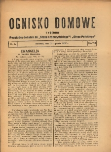Ognisko Domowe: bezpłatny dodatek do "Głosu Leszczyńskiego" i „Głosu Polskiego” 1932.01.31 R.8 Nr5