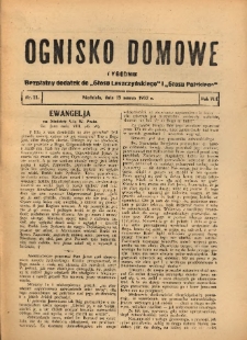 Ognisko Domowe: bezpłatny dodatek do "Głosu Leszczyńskiego" i „Głosu Polskiego” 1932.03.13 R.8 Nr11