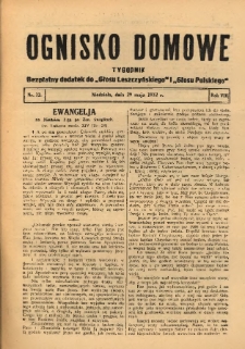 Ognisko Domowe: bezpłatny dodatek do "Głosu Leszczyńskiego" i „Głosu Polskiego” 1932.05.29 R.8 Nr22