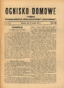 Ognisko Domowe: bezpłatny dodatek do "Głosu Leszczyńskiego" i „Głosu Polskiego” 1932.09.25 R.8 Nr39