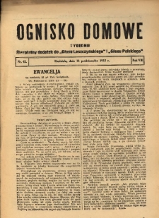 Ognisko Domowe: bezpłatny dodatek do "Głosu Leszczyńskiego" i „Głosu Polskiego” 1932.10.16 R.8 Nr42
