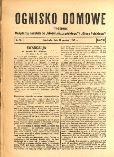 Ognisko Domowe: bezpłatny dodatek do "Głosu Leszczyńskiego" i „Głosu Polskiego” 1932.12.11 R.8 Nr50