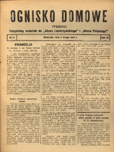 Ognisko Domowe: bezpłatny dodatek do "Głosu Leszczyńskiego" i „Głosu Polskiego” 1933.02.05 R.9 Nr6