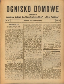 Ognisko Domowe: bezpłatny dodatek do "Głosu Leszczyńskiego" i „Głosu Polskiego” 1933.03.05 R.9 Nr10