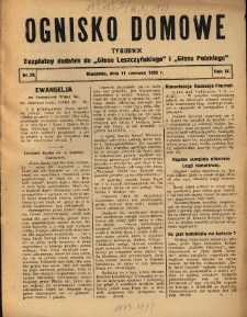 Ognisko Domowe: bezpłatny dodatek do "Głosu Leszczyńskiego" i „Głosu Polskiego” 1933.06.11 R.9 Nr24