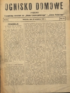 Ognisko Domowe: bezpłatny dodatek do "Głosu Leszczyńskiego" i „Głosu Polskiego” 1933.09.24 R.9 Nr39