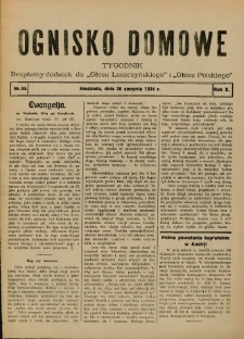 Ognisko Domowe: bezpłatny dodatek do "Głosu Leszczyńskiego" i „Głosu Polskiego” 1934.08.26 R.10 Nr34
