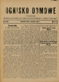 Ognisko Domowe: bezpłatny dodatek do "Głosu Leszczyńskiego" i „Głosu Polskiego” 1934.09.02 R.10 Nr35