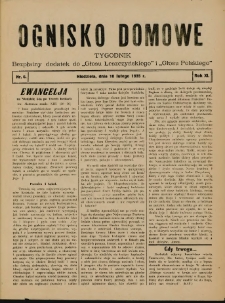 Ognisko Domowe: bezpłatny dodatek do "Głosu Leszczyńskiego" i „Głosu Polskiego” 1935.02.10 R.11 Nr6