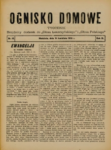 Ognisko Domowe: bezpłatny dodatek do "Głosu Leszczyńskiego" i „Głosu Polskiego” 1935.04.14 R.11 Nr15