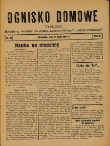 Ognisko Domowe: bezpłatny dodatek do "Głosu Leszczyńskiego" i &bdquo;Głosu Polskiego&rdquo; 1935.07.14 R.11 Nr28