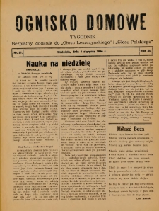 Ognisko Domowe: bezpłatny dodatek do "Głosu Leszczyńskiego" i „Głosu Polskiego” 1935.08.04 R.11 Nr31