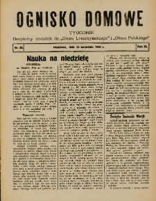 Ognisko Domowe: bezpłatny dodatek do "Głosu Leszczyńskiego" i „Głosu Polskiego” 1935.09.22 R.11 Nr38