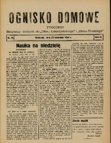 Ognisko Domowe: bezpłatny dodatek do "Głosu Leszczyńskiego" i „Głosu Polskiego” 1935.09.29 R.11 Nr39