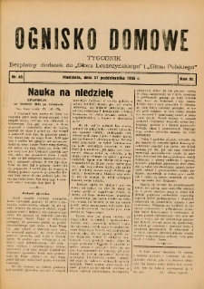 Ognisko Domowe: bezpłatny dodatek do "Głosu Leszczyńskiego" i „Głosu Polskiego” 1935.10.27 R.11 Nr43