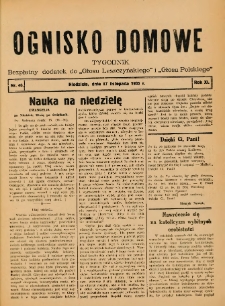 Ognisko Domowe: bezpłatny dodatek do "Głosu Leszczyńskiego" i „Głosu Polskiego” 1935.11.17 R.11 Nr46