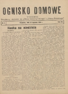 Ognisko Domowe: bezpłatny dodatek do "Głosu Leszczyńskiego" i „Głosu Polskiego” 1936.01.26 R.12 Nr4