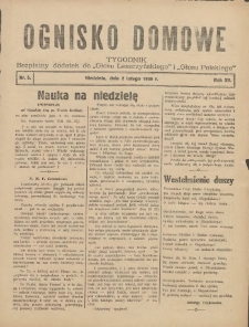 Ognisko Domowe: bezpłatny dodatek do "Głosu Leszczyńskiego" i „Głosu Polskiego” 1936.02.02 R.12 Nr5