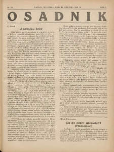 Osadnik. Dodatek do: Poradnik Gospodarski: pismo tygodniowe: organ kółek rolniczych w Wielkiem Księstwie Poznańskiem: organ kółek włościańsko-rolniczych w Wielkiem Księstwie Poznańskiem. 1931.08.16 R.1 Nr15