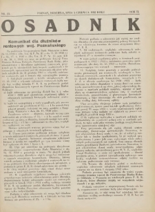 Osadnik. Dodatek do: Poradnik Gospodarski: pismo tygodniowe: organ kółek rolniczych w Wielkiem Księstwie Poznańskiem: organ kółek włościańsko-rolniczych w Wielkiem Księstwie Poznańskiem. 1932.06.05 R.2 Nr23