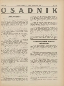Osadnik. Dodatek do: Poradnik Gospodarski: pismo tygodniowe: organ k&oacute;łek rolniczych w Wielkiem Księstwie Poznańskiem: organ k&oacute;łek włościańsko-rolniczych w Wielkiem Księstwie Poznańskiem. 1932.08.28 R.2 Nr34/35