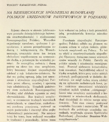 Na dziesięciolecie Spółdzielni Budowlanej Polskich Urzędników Państwowych w Poznaniu