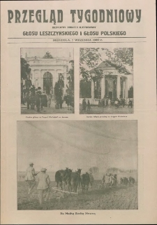Przegląd Tygodniowy: bezpłatny dodatek ilustrowany Głosu Leszczyńskiego i Głosu Polskiego 1930.09.07