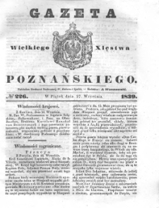 Gazeta Wielkiego Xięstwa Poznańskiego 1839.09.27 Nr226