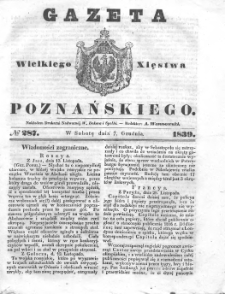 Gazeta Wielkiego Xięstwa Poznańskiego 1839.12.07 Nr287