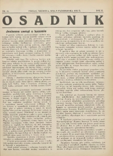 Osadnik. Dodatek do: Poradnik Gospodarski: pismo tygodniowe: organ kółek rolniczych w Wielkiem Księstwie Poznańskiem: organ kółek włościańsko-rolniczych w Wielkiem Księstwie Poznańskiem. 1932.10.09 R.2 Nr41